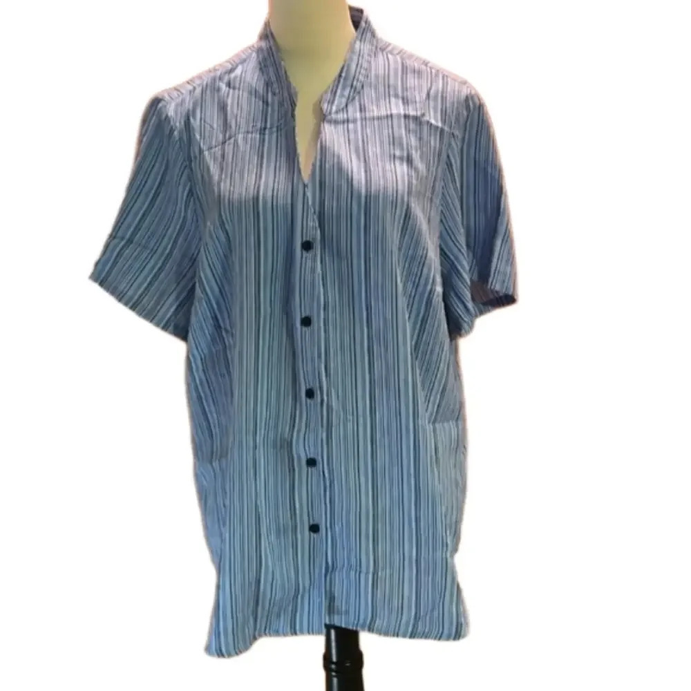 Liz Claiborne First Issue Blue & White Striped Top Women Size 2X
